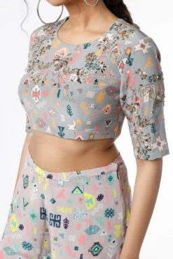 Payal Singhal Grey Kilim Bhandani Co-ord Set -Inca Sales Store 1911pys44 3