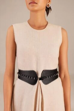 AMPM Accessories Faye Classic Black Leather Belt