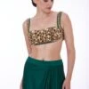 Dilnaz Forest Green Sequin Adorned Blouse