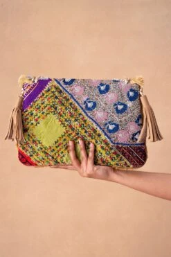 Vipul Shah Soft Beige Sequin Embellished Banjara Clutch -Inca Sales Store 19124vs3 3