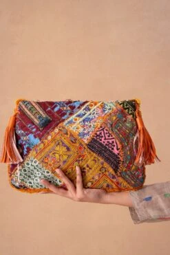 Vipul Shah Coral Orange Sequin Embellished Banjara Clutch -Inca Sales Store 19124vs8 3