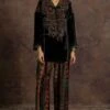 Sunira Designs Black Rushaan Velvet Shirt -Inca Sales Store 1912sd02 1
