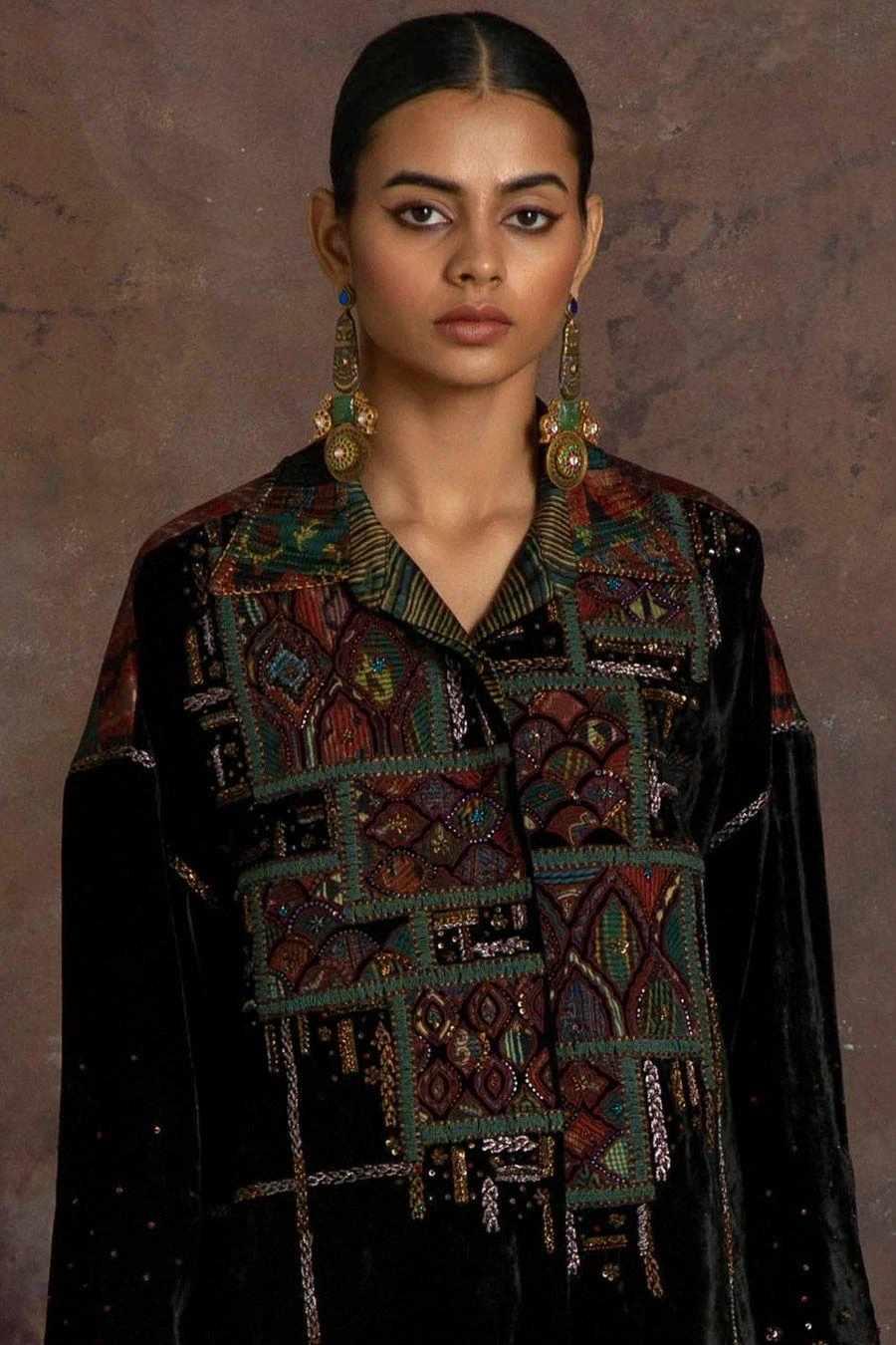 Sunira Designs Black Rushaan Velvet Shirt 4 Sunira Designs Black Rushaan Velvet Shirt - Image 2