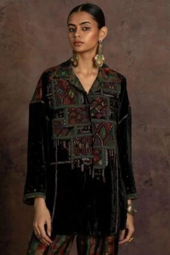 Sunira Designs Black Rushaan Velvet Shirt 10 Sunira Designs Black Rushaan Velvet Shirt -Inca Sales Store 1912sd02 3