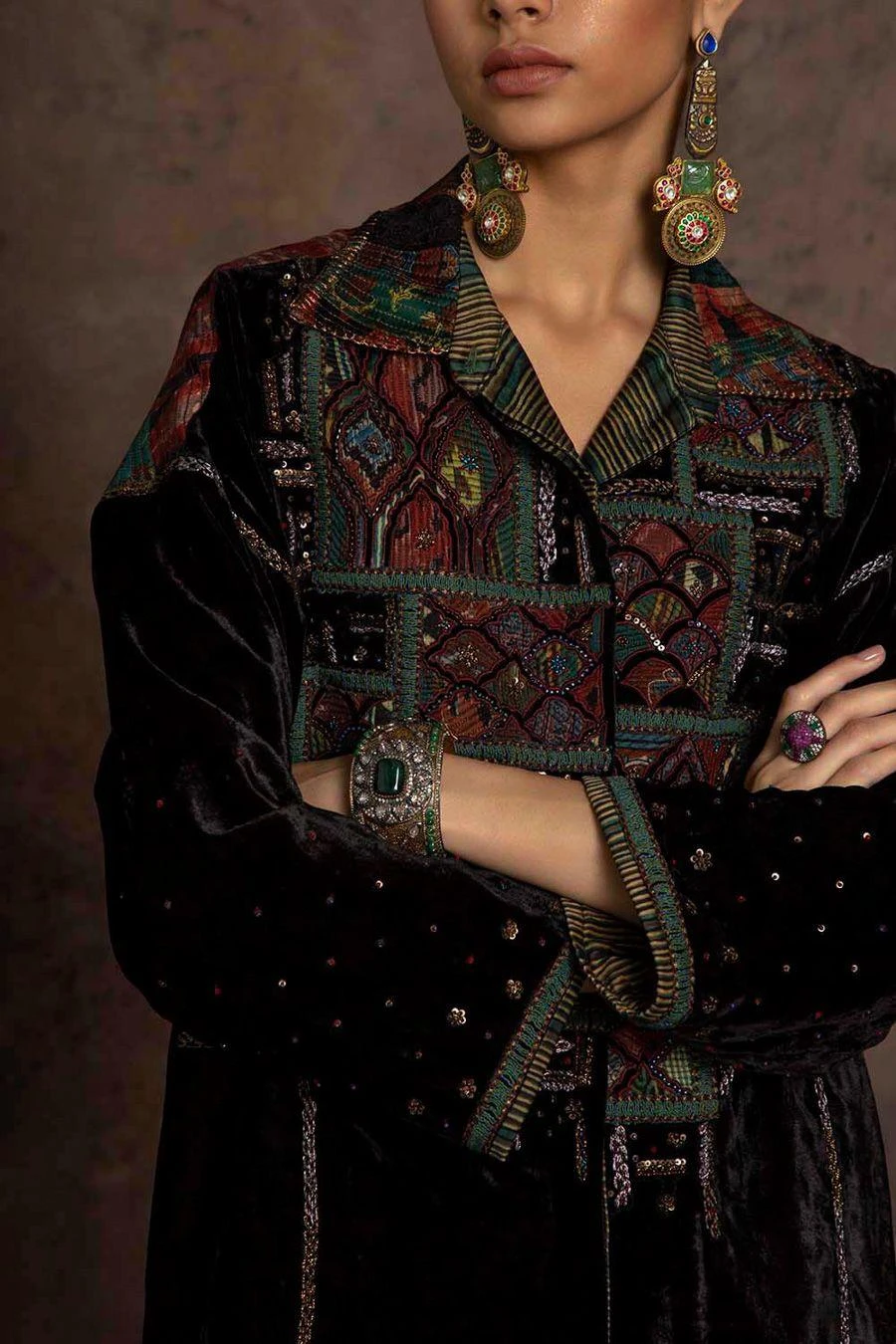 Sunira Designs Black Rushaan Velvet Shirt 7 Sunira Designs Black Rushaan Velvet Shirt - Image 5