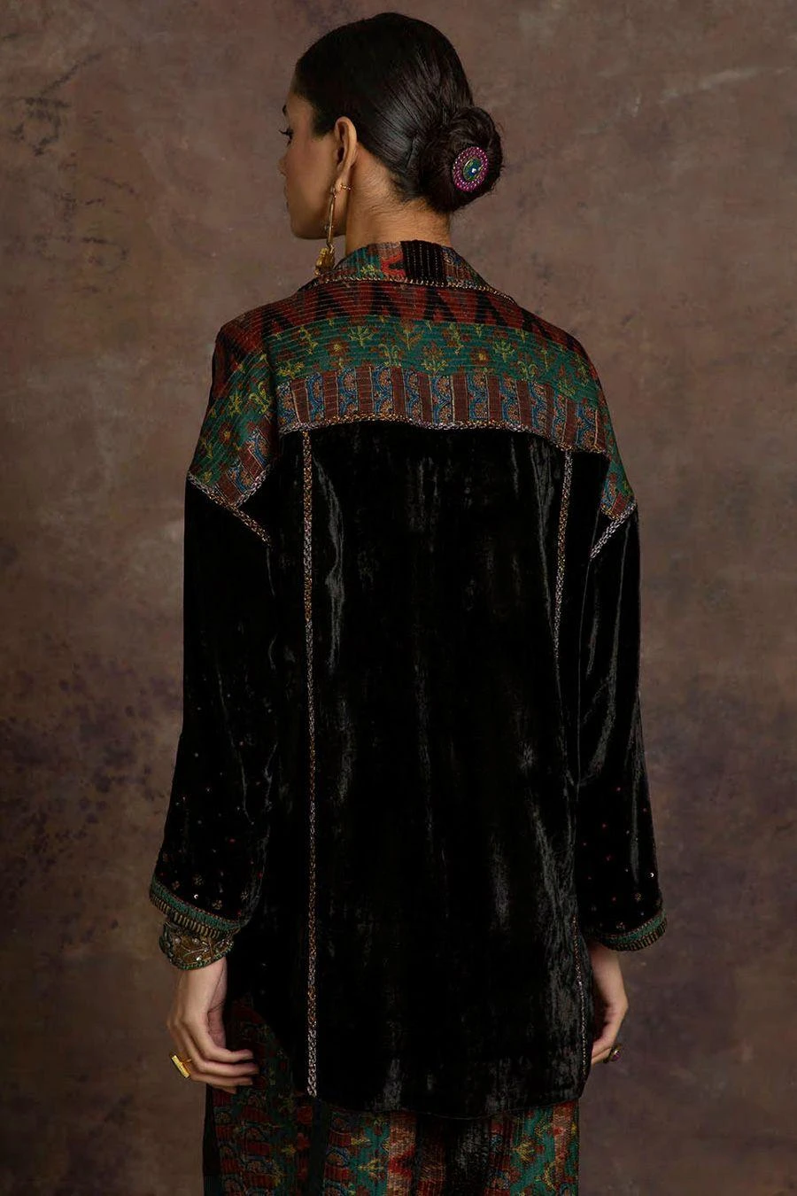 Sunira Designs Black Rushaan Velvet Shirt 8 Sunira Designs Black Rushaan Velvet Shirt - Image 6