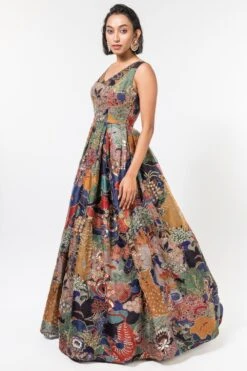 Aisha Rao Purple Tropical Printed Gown -Inca Sales Store 191ar15 3