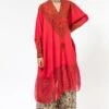 Divya Sheth Red Embroidered Kaftan & Pants Set -Inca Sales Store 191ds1 1