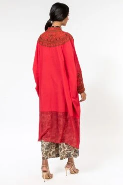 Divya Sheth Red Embroidered Kaftan & Pants Set -Inca Sales Store 191ds1 5