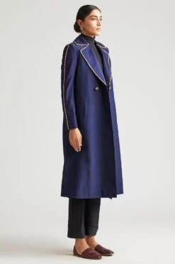 Kshitij Jalori Rousseau Sapphire Trench Jacket -Inca Sales Store 19202 2