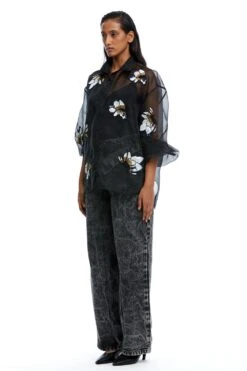 Kanika Goyal Label Clover Scatter Embellished Organza Shirt -Inca Sales Store 1923kgl12 3