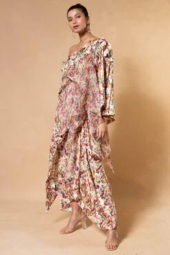 Anamika Khanna Floral Embellished One Shoulder Tunic Set -Inca Sales Store 19423ak5 3
