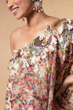 Anamika Khanna Floral Embellished One Shoulder Tunic Set -Inca Sales Store 19423ak5 4