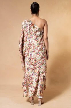 Anamika Khanna Floral Embellished One Shoulder Tunic Set -Inca Sales Store 19423ak5 5