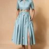 GRAINE Smog Blue Cut-out Rope Dress -Inca Sales Store 19423gra1 1