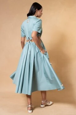 GRAINE Smog Blue Cut-out Rope Dress -Inca Sales Store 19423gra1 5