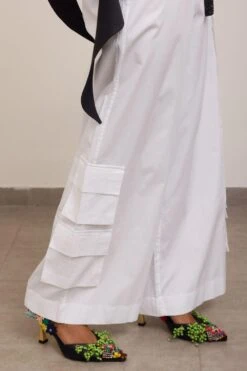 AK-OK By Anamika Khanna White Pants With Patch Details 13 AK-OK By Anamika Khanna White Pants With Patch Details -Inca Sales Store 19523ak1 6