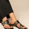 Inochhi Black Leather Flats