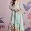 Ridhi Mehra Sea Green Floral Pleated Anarkali Set -Inca Sales Store 195rm5 1