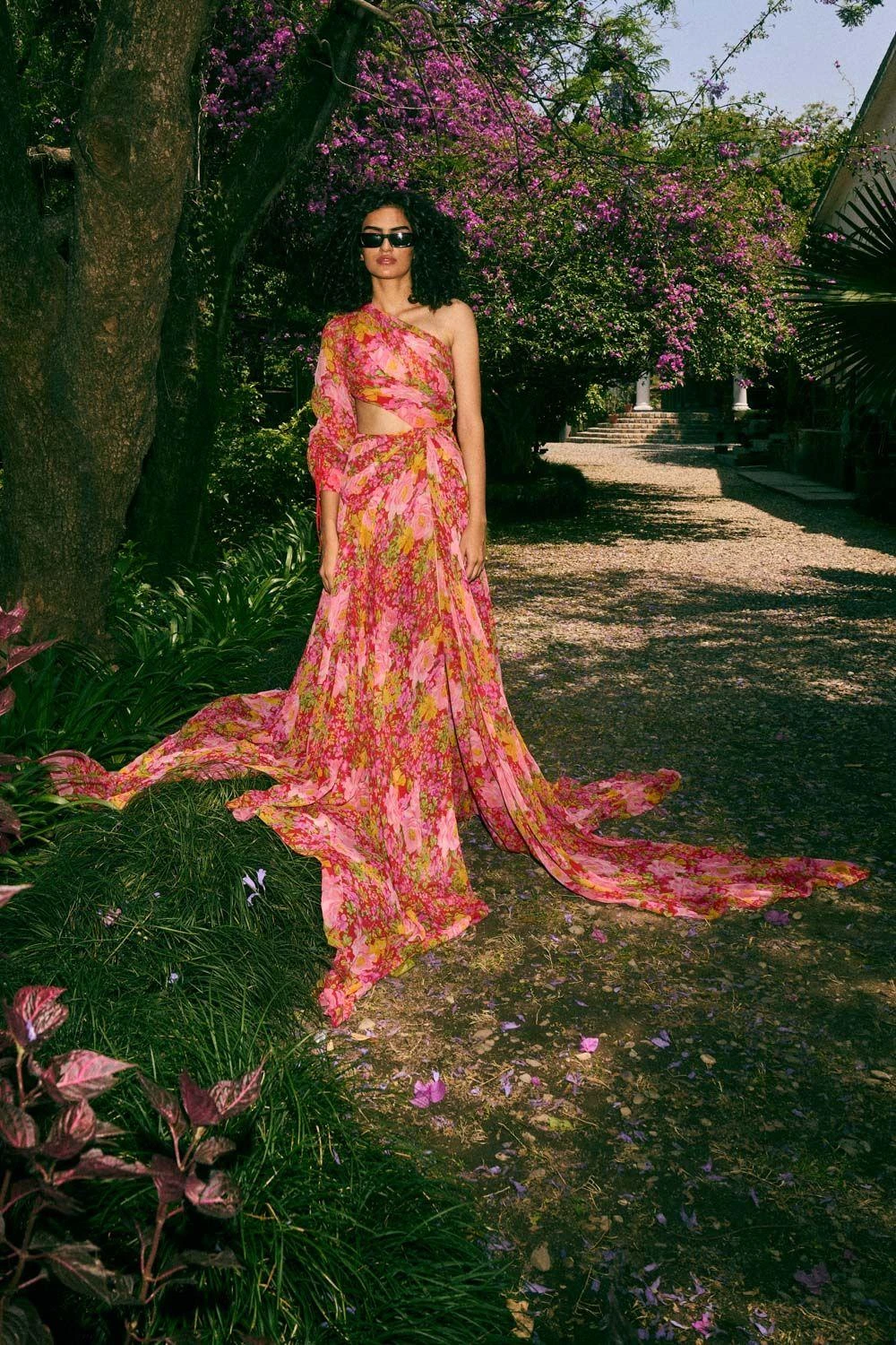 REIK Sandra One Shoulder Draped Floral Dress 3 REIK Sandra One Shoulder Draped Floral Dress