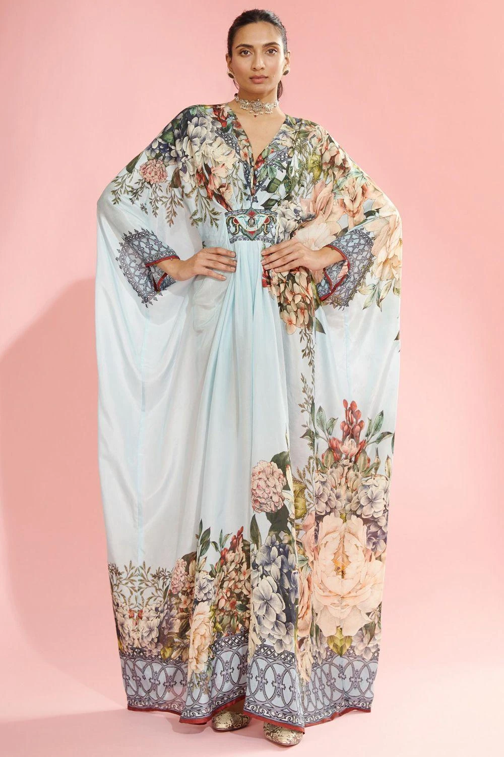 Rajdeep Ranawat Powder Blue Kaftan With An Insignia Broach 3 Rajdeep Ranawat Powder Blue Kaftan With An Insignia Broach