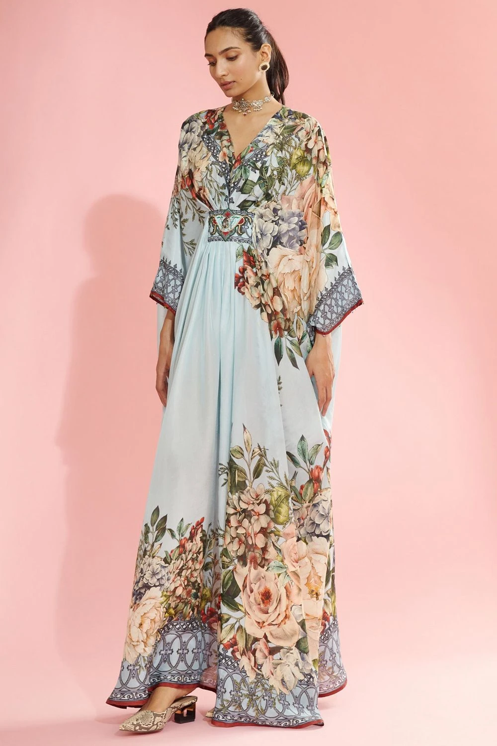 Rajdeep Ranawat Powder Blue Kaftan With An Insignia Broach 5 Rajdeep Ranawat Powder Blue Kaftan With An Insignia Broach - Image 3