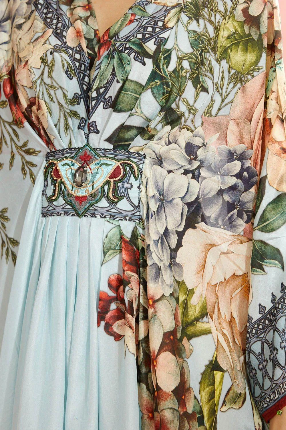 Rajdeep Ranawat Powder Blue Kaftan With An Insignia Broach 6 Rajdeep Ranawat Powder Blue Kaftan With An Insignia Broach - Image 4