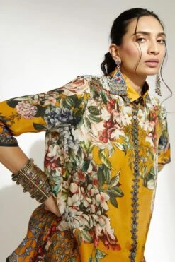 Rajdeep Ranawat Mustard Yellow Floral Printed Shirt -Inca Sales Store 197rr5 4