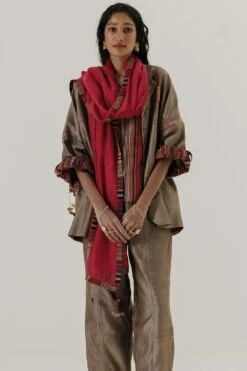 Sunira Designs Brown Handwoven Chanderi Blazer -Inca Sales Store 197sun26 3