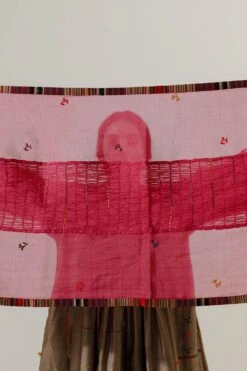 Sunira Designs Pink Handwoven Chanderi Stole -Inca Sales Store 197sun37 4