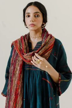 Sunira Designs Multicoloured Handwoven Chanderi Stole