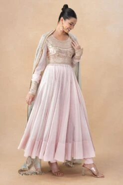 Anamika Khanna Pink Embellished Anarkali Set -Inca Sales Store 19923ak6 3