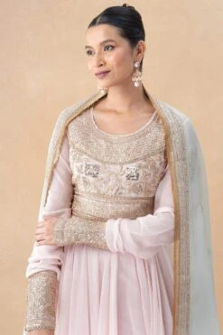 Anamika Khanna Pink Embellished Anarkali Set -Inca Sales Store 19923ak6 4