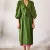 Khara Kapas Dark Green Mul Dress