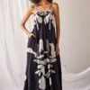 Khara Kapas Black And White Lino Print Dress -Inca Sales Store 19923kk25 1