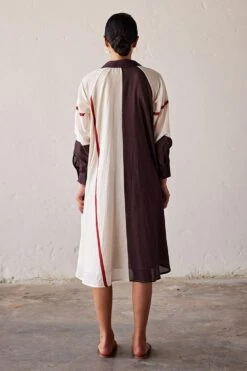 Khara Kapas Off White And Grey Shirt Dress -Inca Sales Store 19923kk40 4
