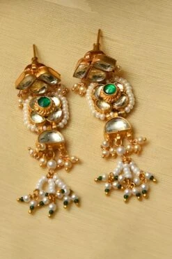 Maisara Green White Beaded Necklace Set With Pearls -Inca Sales Store 19923mai1 3