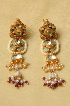 Maisara Aqua White Beaded Necklace Set With Pearls -Inca Sales Store 19923mai4 3