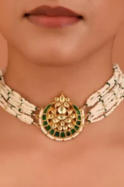 Maisara Green Gold Finish Jadau Choker -Inca Sales Store 19923mai6 2