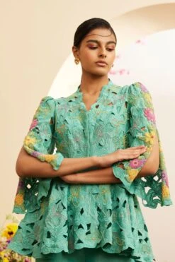 Chandrima Aqua Cutwork Jacket -Inca Sales Store 20032023ca19 3