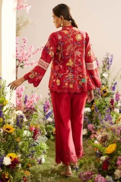 Chandrima Red Threadwork Jacket 9 Chandrima Red Threadwork Jacket -Inca Sales Store 20032023ca42 4