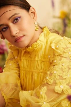 Chandrima Yellow Ruched Dress -Inca Sales Store 20032023ca65 3