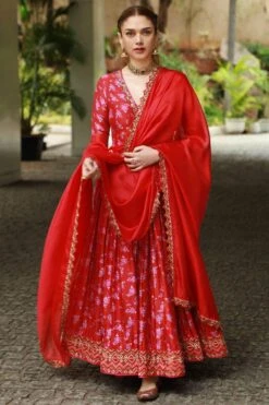 Punit Balana Surkh Laal Floral Anarkali Set -Inca Sales Store 20042023pb01 2