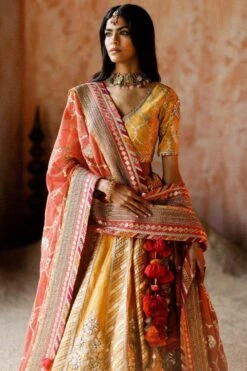 Simar Dugal Mustard & Pink Embellished Lehenga Set -Inca Sales Store 20042023sd01 3