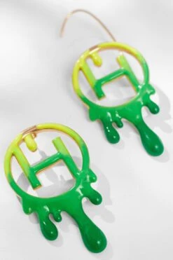 Outhouse Acid Green Handcrafted Maxi Earrings 8 Outhouse Acid Green Handcrafted Maxi Earrings -Inca Sales Store 2007ot43 1