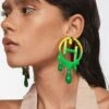 Outhouse Acid Green Handcrafted Maxi Earrings -Inca Sales Store 2007ot43 2