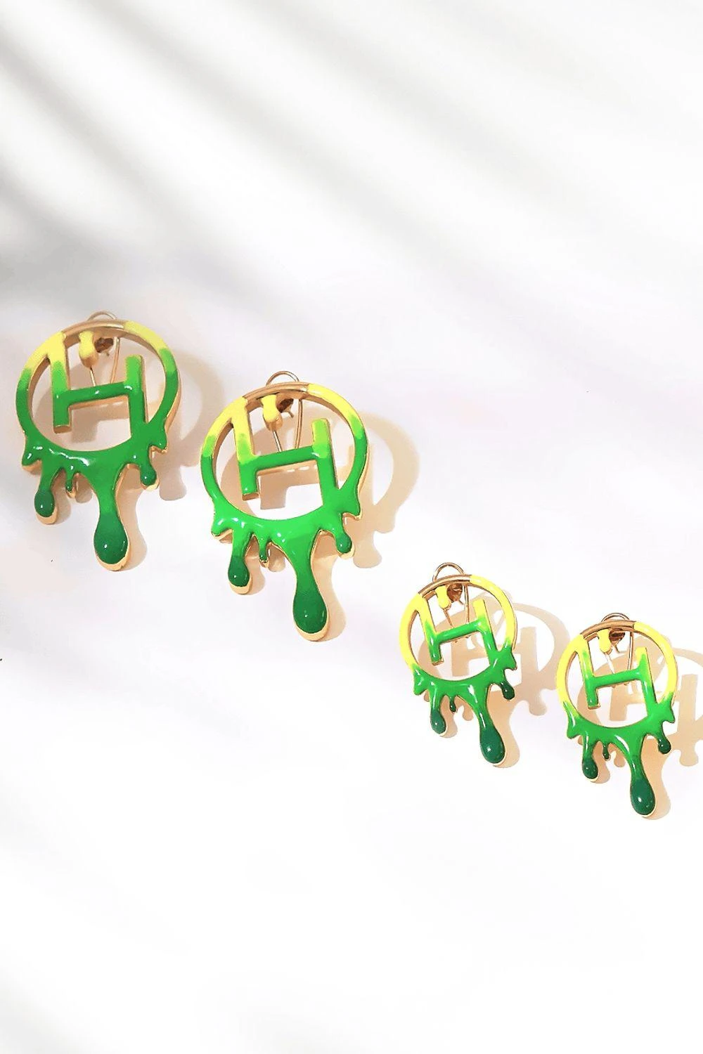 Outhouse Acid Green Handcrafted Maxi Earrings 7 Outhouse Acid Green Handcrafted Maxi Earrings - Image 5