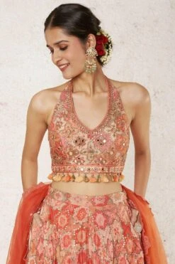 Gopi Vaid Orange Embellished Lehenga Set -Inca Sales Store 2011gov22 5