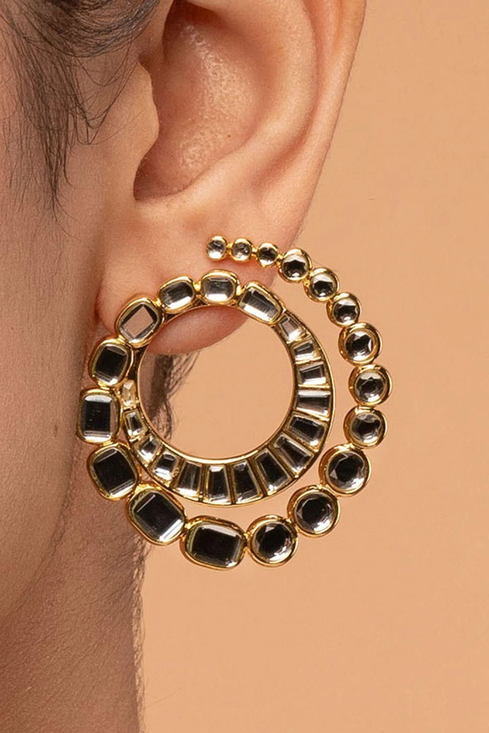 Isharya Gold-Mirror Beauty Earrings 3 Isharya Gold-Mirror Beauty Earrings