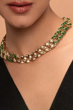 Isharya Exquisite Emerald & Diamond Necklace